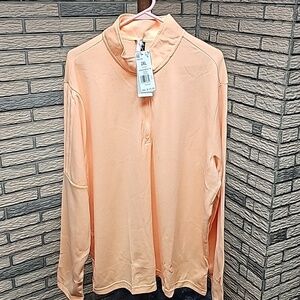 NWT  Adidas 3 Stripes 1/4 Zip Mens Sweater Sz 2XL Acid Orange Malange
